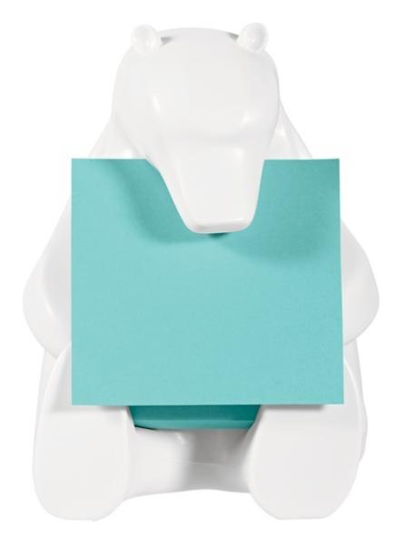 Post-it z-notes bear dispenser 76x76mm bear-330 aquawave - Post-it-bear-330-8887862041899