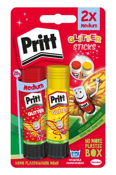 Pritt klebestift glitter 2x20g 45-900-248 rot, gelb - Pritt-45-900-248-4015000435741