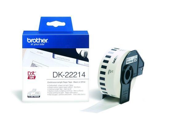 Ptouch endlos-etiketten 12mmx30.48m dk-22214 ql-500/550 papier rolle - Ptouch-dk-22214-4977766628525