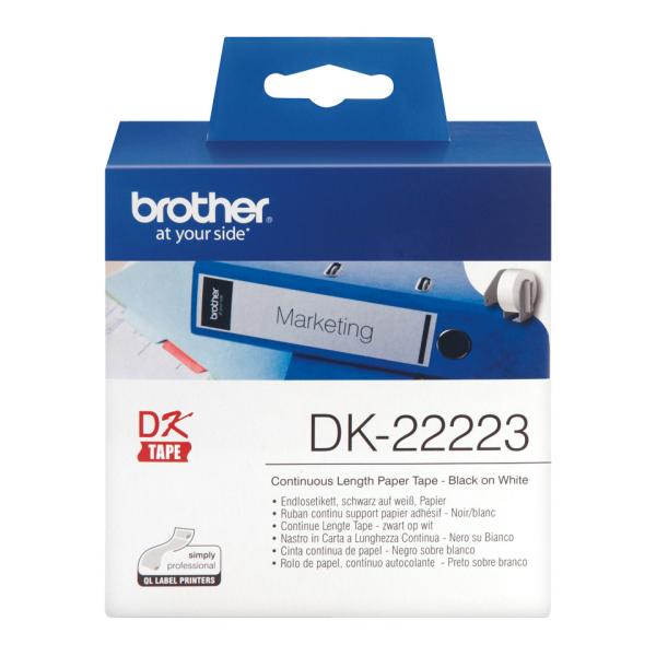 Ptouch etiketten endlos 50mm/30.48m dk-22223 ql-500 papier weiss rolle - Ptouch-dk-22223-4977766654982-02.jpg