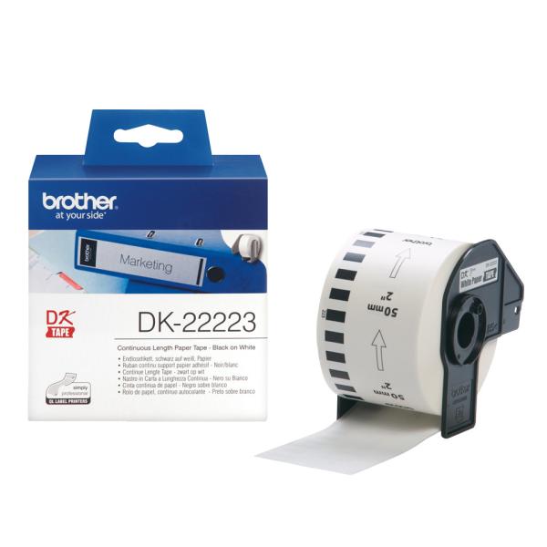 Ptouch etiketten endlos 50mm/30.48m dk-22223 ql-500 papier weiss rolle - Ptouch-dk-22223-4977766654982