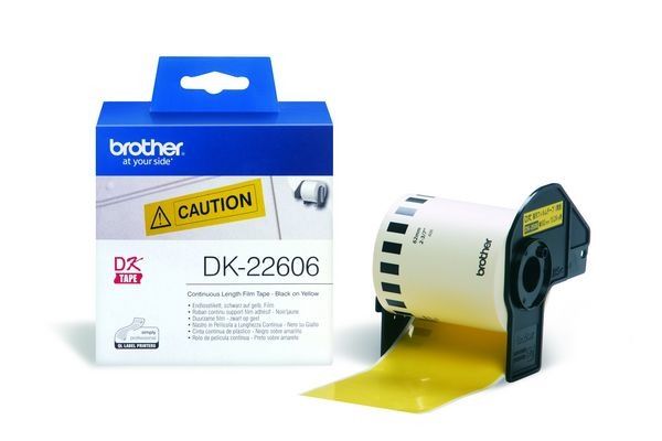 Ptouch endlos-etiketten 62mmx15.24m dk-22606 ql-500/550 film gelb rolle - Ptouch-dk-22606-4977766628228