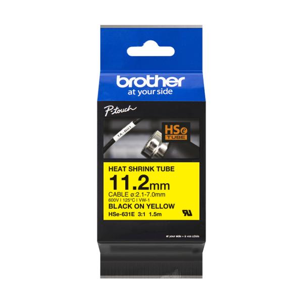 Ptouch heat-shrink-tube schwarz/gelb hse-631e pt-e300/e550w 11.2mm - Ptouch-hse-631e-4977766822923
