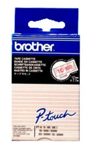 Ptouch band, laminiert rot/klar tc-102 pt-3000 12 mm - Ptouch-tc-102-4977766050494