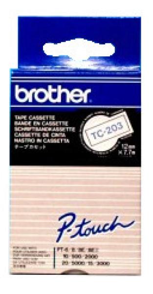 Ptouch band, laminiert blau/weiss tc-203 pt-3000 12 mm - Ptouch-tc-203-4977766050548