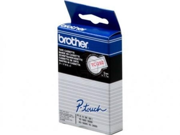 Ptouch band, laminiert rot/weiss tc-292 pt-3000 9 mm - Ptouch-tc-292-4977766050807
