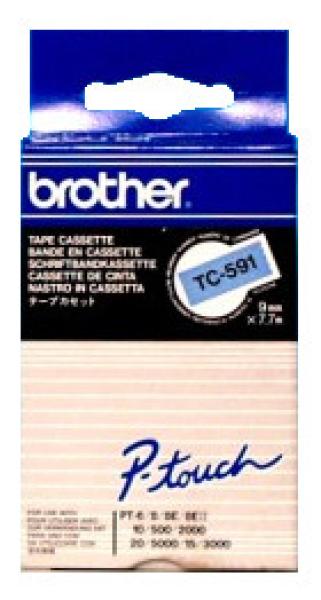 Ptouch band, laminiert schwarz/blau tc-591 pt-3000 9 mm - Ptouch-tc-591-4977766050746