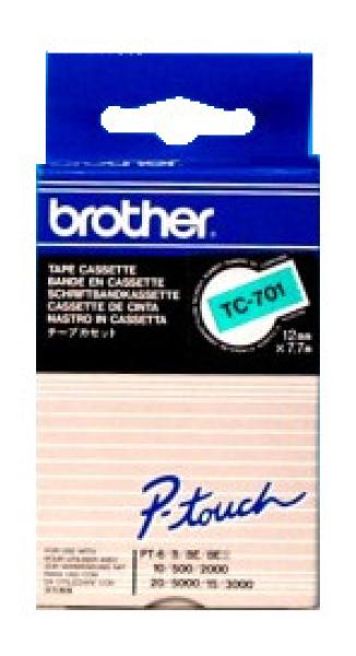Ptouch band, laminiert schwarz/grün tc-701 pt-3000 12 mm - Ptouch-tc-701-4977766050623