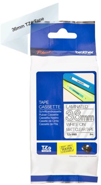 Ptouch band matt lamin. weiss/trans. tze-m65 pt-d800w/d900w 36mm - Ptouch-tze-m65-4977766808064-02.jpg