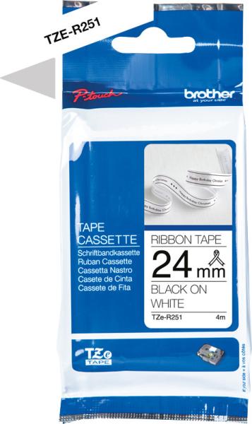 Ptouch band schwarz/weiss tze-r251 tze geräte 24mm - Ptouch-tze-r251-4977766801843
