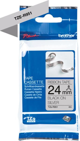 Ptouch band silber/schwarz tze-r951 tze geräte 24mm - Ptouch-tze-r951-4977766801867