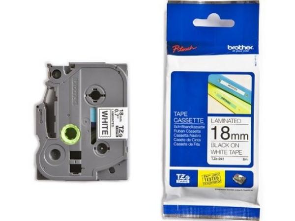 Ptouch band, laminiert schwarz/weiss tze-241 pt-2450dx 18 mm - Ptouch-tze-241-4977766685306