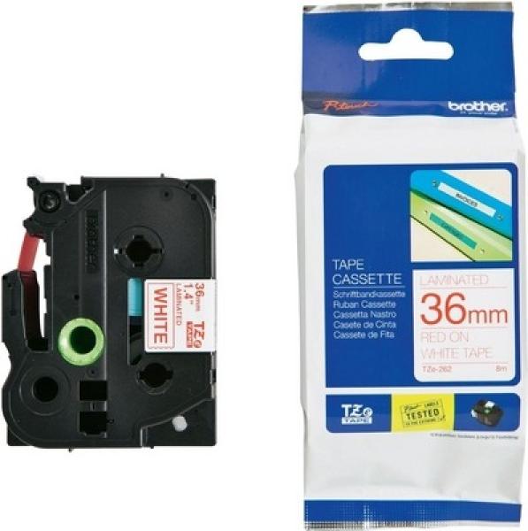 Ptouch band, laminiert rot/weiss tze-262 pt-3600 36 mm - Ptouch-tze-262-4977766685573
