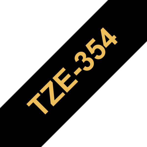 Ptouch band, laminiert gold/schwarz tze-354 pt-2450dx 24 mm - Ptouch-tze-354-4977766685825-02.jpg