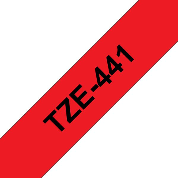 Ptouch band, laminiert schwarz/rot tze-441 pt-2450dx 18 mm - Ptouch-tze-441-4977766686327-02.jpg