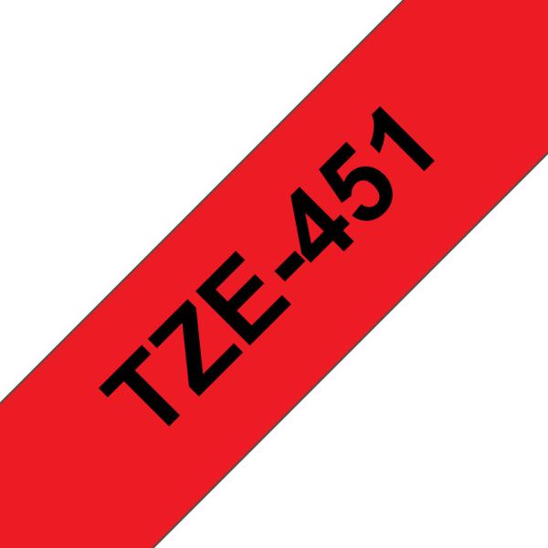 Ptouch band, laminiert schwarz/rot tze-451 pt-2450dx 24 mm - Ptouch-tze-451-4977766686358-02.jpg
