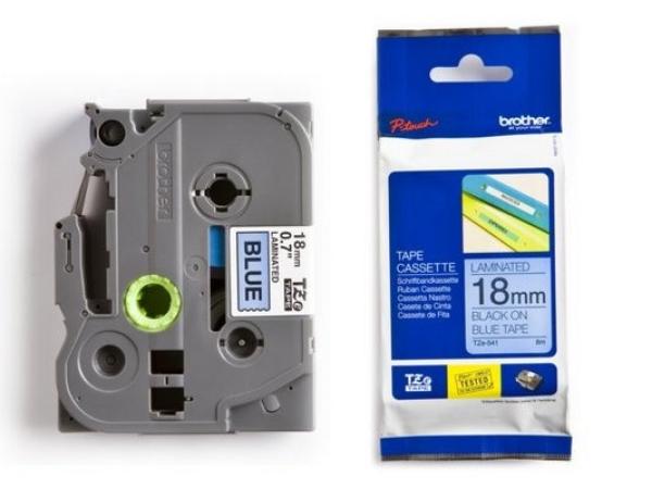 Ptouch band, laminiert schwarz/blau tze-541 pt-2450dx 18 mm - Ptouch-tze-541-4977766686501