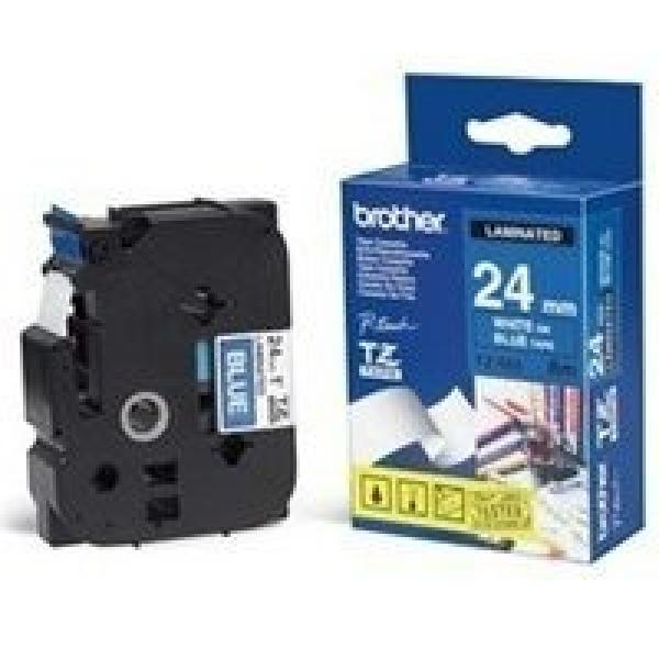 Ptouch band, laminiert weiss/blau tze-555 pt-2450dx 24 mm - Ptouch-tze-555-4977766686563