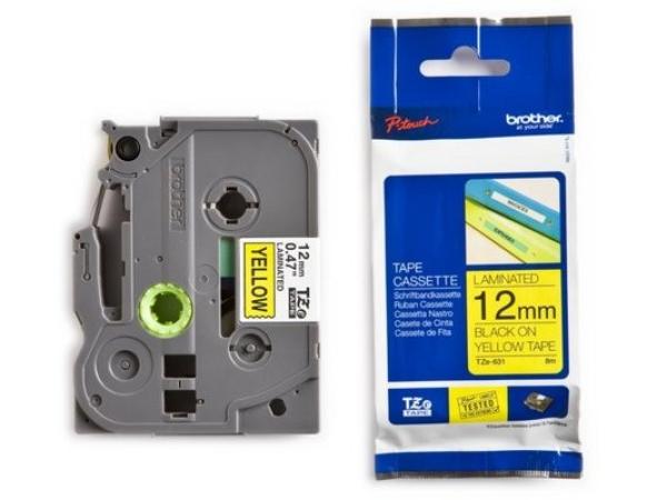 Ptouch band, laminiert schwarz/gelb tze-631 pt-1280vp 12 mm - Ptouch-tze-631-4977766686686