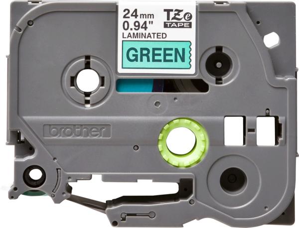 Ptouch band, laminiert schwarz/grün tze-751 pt-2450dx 24 mm - Ptouch-tze-751-4977766692434-02.jpg