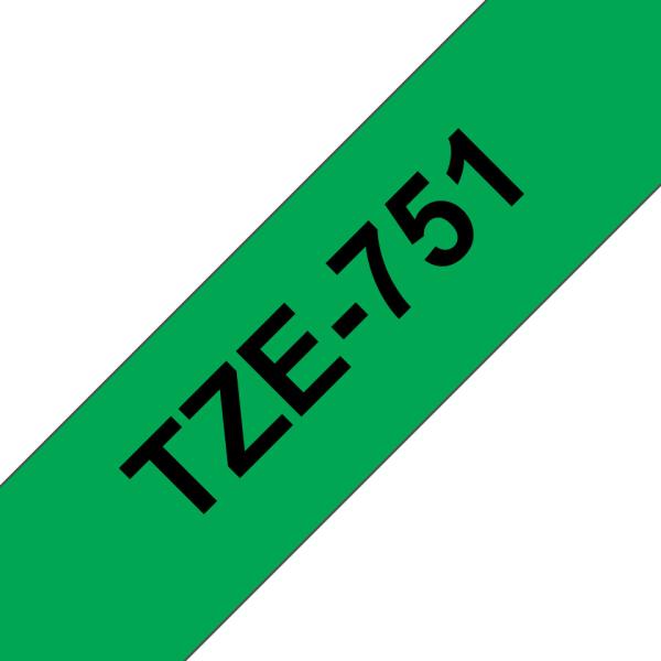Ptouch band, laminiert schwarz/grün tze-751 pt-2450dx 24 mm - Ptouch-tze-751-4977766692434-03.jpg