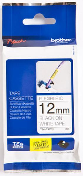 Ptouch flexitape lamin. schwarz/weiss tze-fx231 zu pt-550 12 mm - Ptouch-tze-fx231-4977766691741