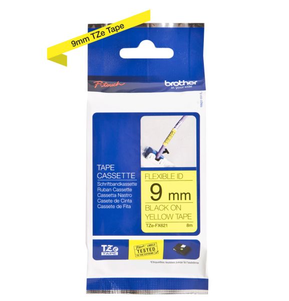 Ptouch flexitape lamin. schwarz/gelb tze-fx621 zu pt-550 9 mm - Ptouch-tze-fx621-4977766693233