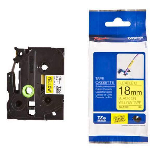 Ptouch flexitape lamin. schwarz/gelb tze-fx641 zu pt-550 18 mm - Ptouch-tze-fx641-4977766692083