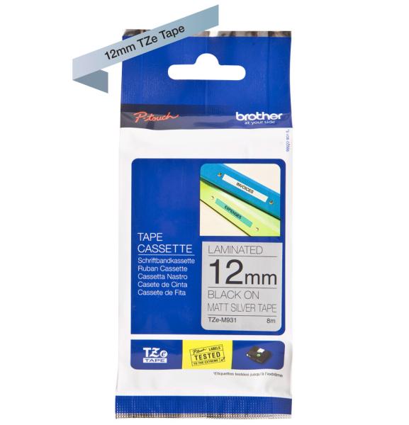 Ptouch flexit.lam.schwarz/matt-silber tze-m931 zu pt-550 12 mm - Ptouch-tze-m931-4977766691802