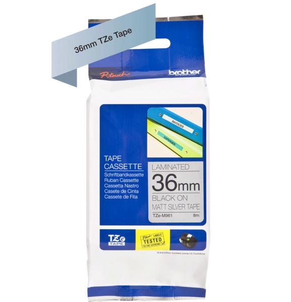 Ptouch flexit.lam.schwarz/matt-silber tze-m961 zu pt-550 36 mm - Ptouch-tze-m961-4977766692908