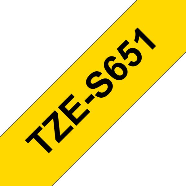 Ptouch band, strong/adh. schwarz/gelb tze-s651 pt-300 24 mm - Ptouch-tze-s651-4977766692700-03.jpg