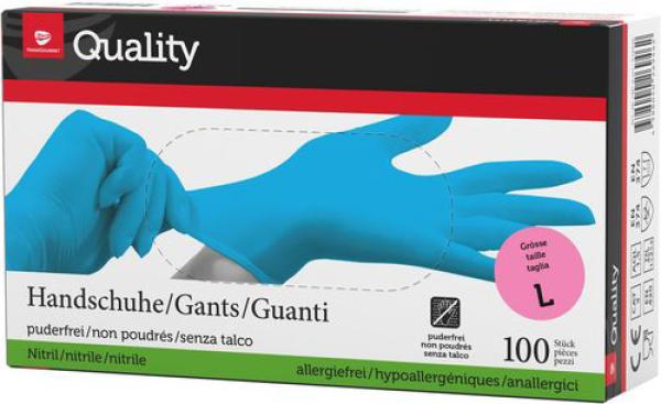 Quality einweghandschuhe nitril l 975752 blau 100 stück - Quality-975752-7610034544772