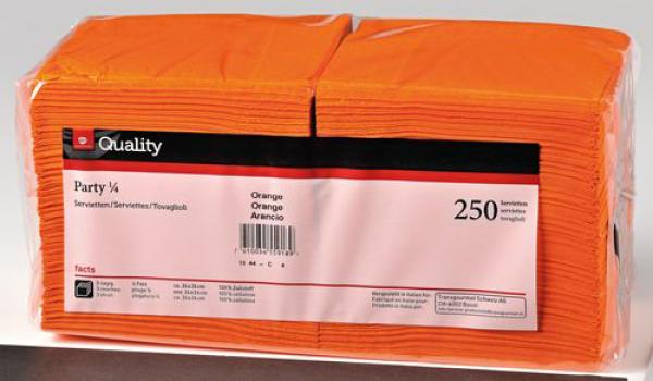 Quality servietten party 24x24cm 992152 orange 250 stück - Quality-992152-7610034545670