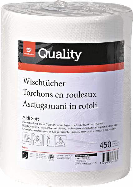Quality wischtücher soft midi 993320.0 2-lagig, 6 rollen à 450 blatt - Quality-9933200-7610034546196