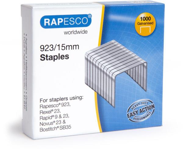 Rapesco heftklammern 923/15mm 1239 1000 stück verzinkt - Rapesco-1239-5018505005463
