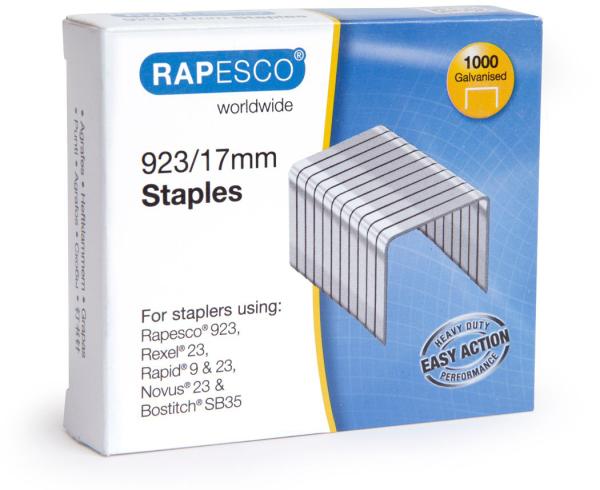 Rapesco heftklammern 923/17mm 1240 1000 stück verzinkt - Rapesco-1240-5018505005487