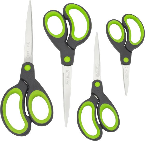 Rapesco schere soft-grip 1576 4 stück grün - Rapesco-1576-5018505017107