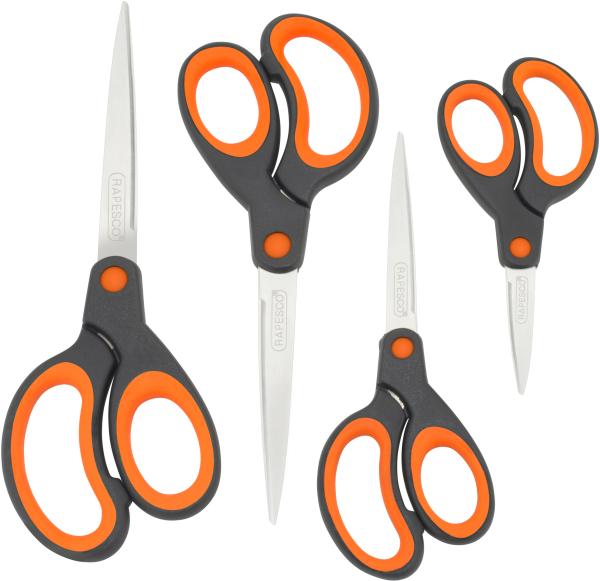 Rapesco schere soft-grip 1577 4 stück orange - Rapesco-1577-5018505017138