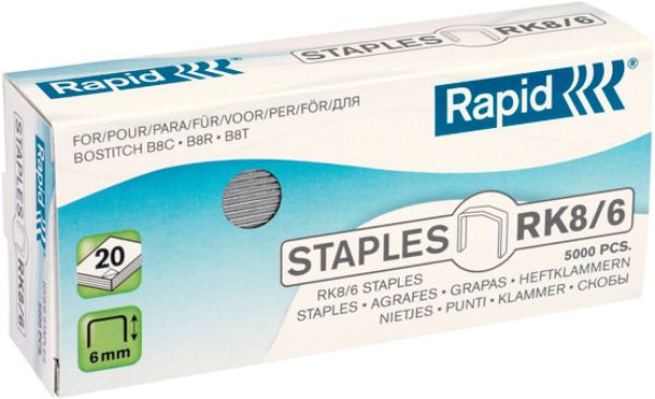 Rapid heftklammern rk8/6 24873700 verzinkt 5000 stück - Rapid-24873700-7313468737009