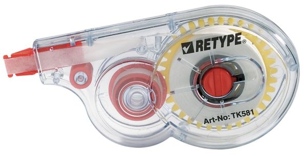 Retype correction tape tk582-11 retype 5mmx8m weiss - Retype-tk582-11-9556412360016