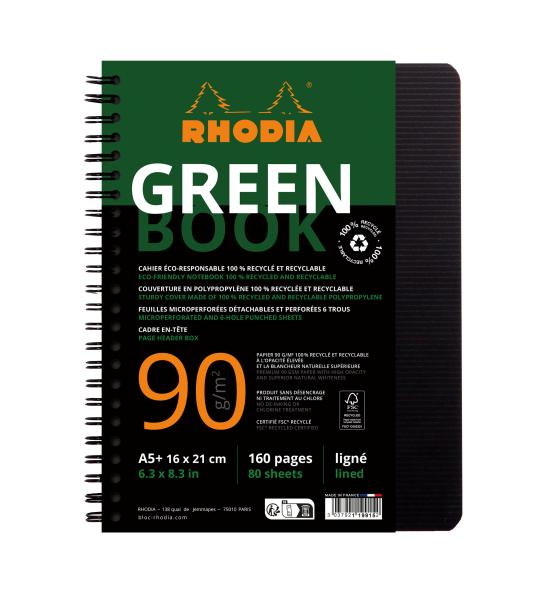 Rhodia greenbook notizbuch a5 119915c liniert 90g 160 s. - Rhodia-119915c-3037921199152
