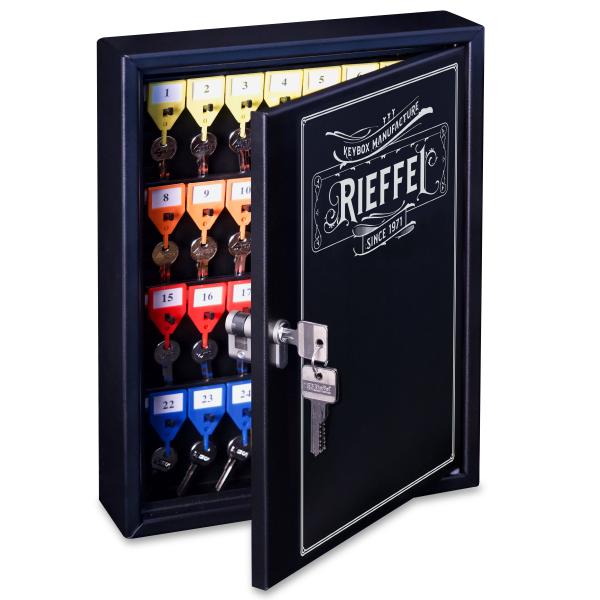 Rieffel switzerland schlüsselkasten kystor schwarz krlegend42pz 35x27x6,5cm 42 haken - Rieffel-switzerland-krlegend42pz-7630010400526