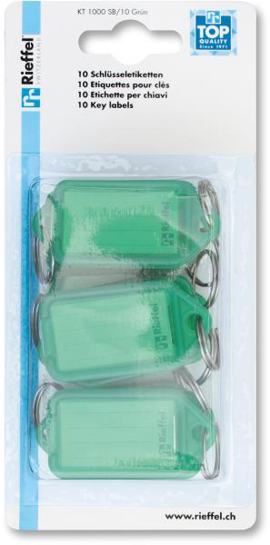 Rieffel switzerland schlüsseletiketten 38x22mm kt 1000 sb/10 grÜn vert 10 stück - Rieffel-switzerland-kt-1000-sb-10-gruen-7630010411027