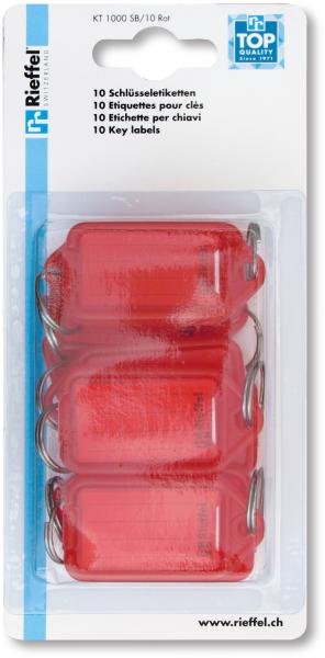 Rieffel switzerland schlüsseletiketten 38x22mm kt 1000 sb/10 rot rot 10 stück - Rieffel-switzerland-kt-1000-sb-10-rot-7630010411010