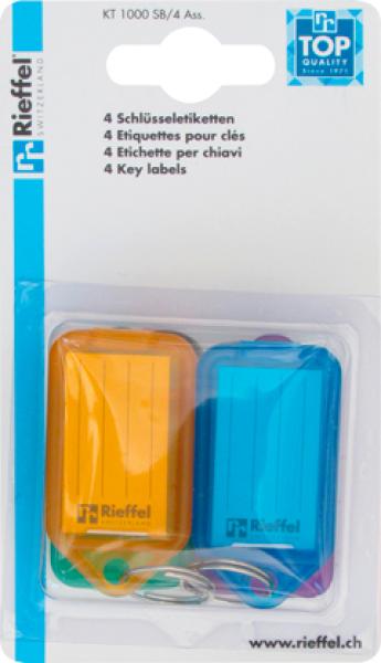 Rieffel switzerland schlüsseletiketten 38x22mm kt 1000 sb/4 ass. ass. 4 stück - Rieffel-switzerland-kt-1000-sb-4-ass-7630010410891