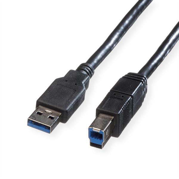 Roline usb-a-b, datenkabel 11.02.8870 black, st/st, 3.2 gen1 1.8m - Roline-11028870-7611990188291