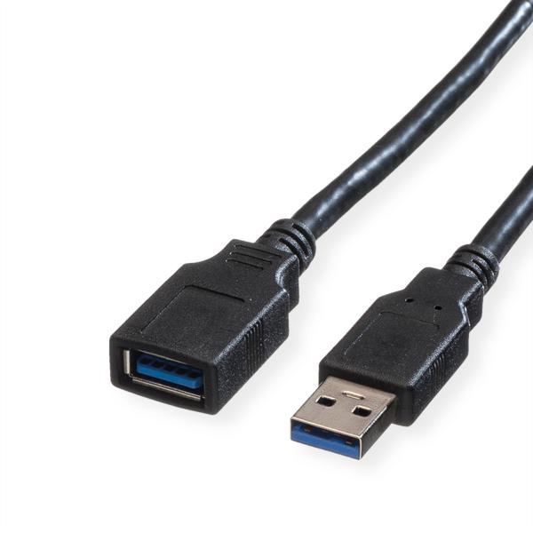 Roline usb-a-a, verlängerungskabel 11.02.8978 black, st/bu, 3.2 gen1 1.8m - Roline-11028978-7611990190461