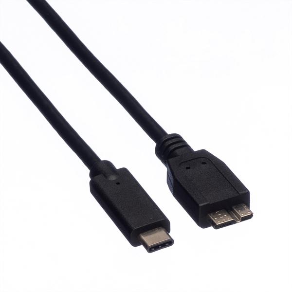 Roline usb-c-micro b, datenkabel 11.02.9006 black, st/st, 3.2 gen2 1m - Roline-11029006-7611990131730