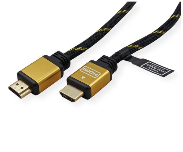 Roline hdmi high speed kabel, eth. 11.04.5501 gold, st/st, 2160p, 3d 1m - Roline-11.04.5501-7611990193431-02.jpg