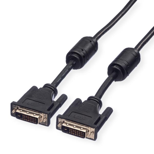 Roline dvi kabel, (24+1) dual link 11.04.5525 black, st/st, 2m - Roline-11045525-7611990146048